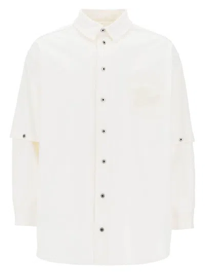 Off-white Off White Embroidered Overshirt In White