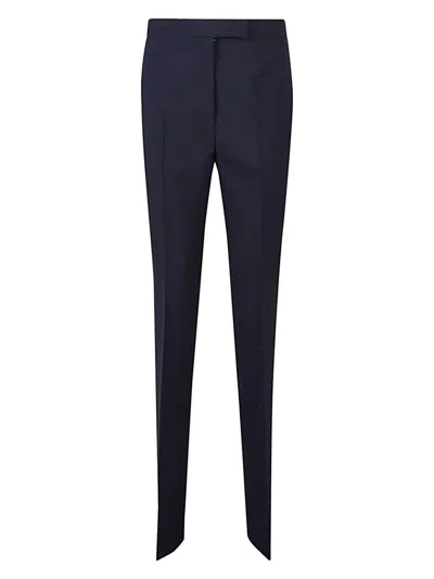 Ferragamo Slim Fit Wool Trousers In Blue