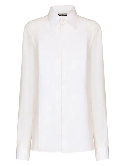 Dolce & Gabbana White Silk Shirt In White