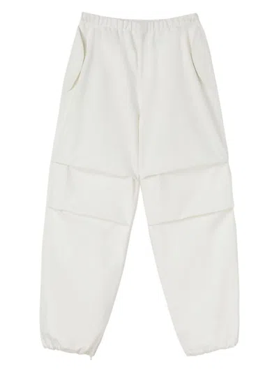 Jil Sander Trousers Cotton Drawstring Cuffs In White