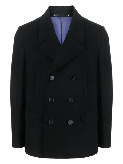 Paul Smith Men Wool And Cashmere Blend Double-breasted Blazer In Black
