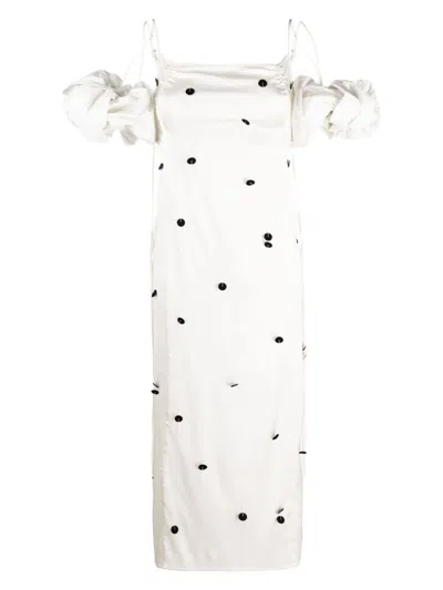 Shop Jacquemus Women's La Robe Chouchou Long Dress In White