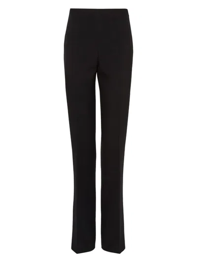 Ferragamo Pressed-crease Virgin Wool Tailored Trousers In Black