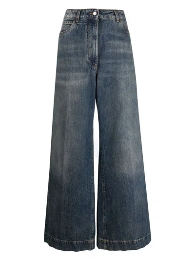 Etro Women Jeans With Embroidered Pegasus In Blue