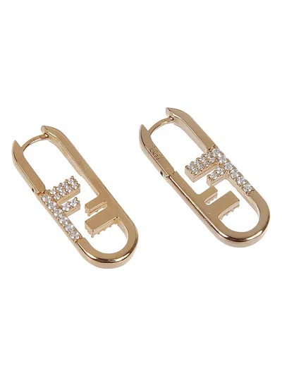 Shop Fendi Women's O'lock Earrings In Golden