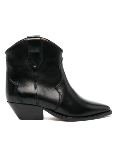 Isabel Marant Polished-finish Pointed-toe Boots In Black