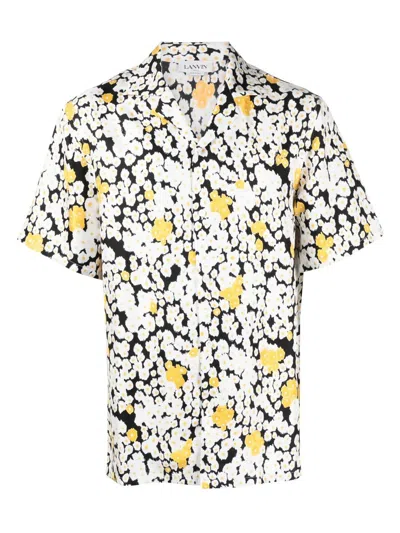 Lanvin Multi Color All-over Print Shirt In Black