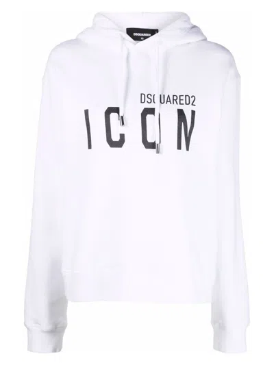 Dsquared2 Slogan-print Pullover Hoodie In White