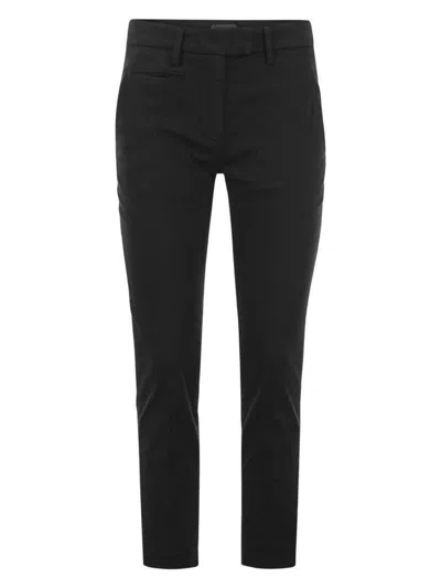 Dondup Trousers  Perfect In Virgin Wool In Black