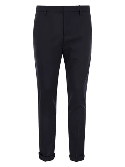 Dondup Gaubert Slim Flannel Trousers In Night Blue