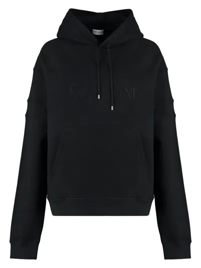 Saint Laurent Women's Cotton Hoodie In Black
