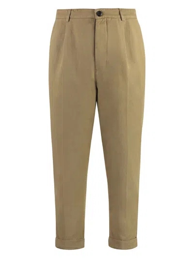 Dondup Adam Stretch Cotton Chino Trousers In Beige