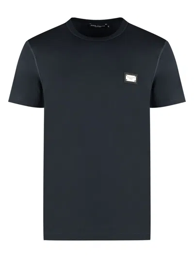 Dolce & Gabbana Men's Cotton Crew-neck T-shirt In Blue