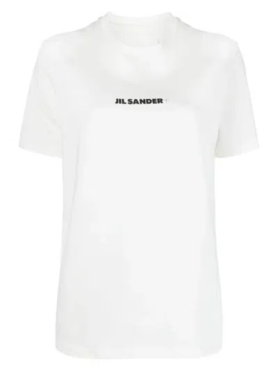 Jil Sander White T-shirt With Contrasting Logo Print In White