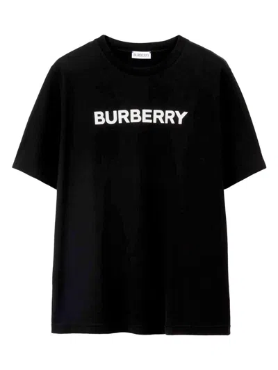 Burberry Black T-shirt With Bold Logo Design In Black