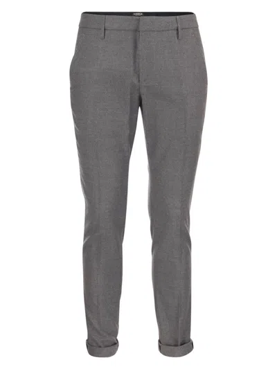 Dondup Mid-rise Slim-fit Tailored Trousers In Grey