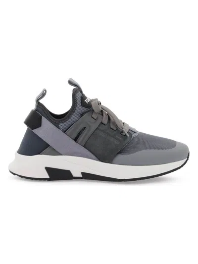 Shop Tom Ford Men's Jago Mesh Sneakers For In Grey