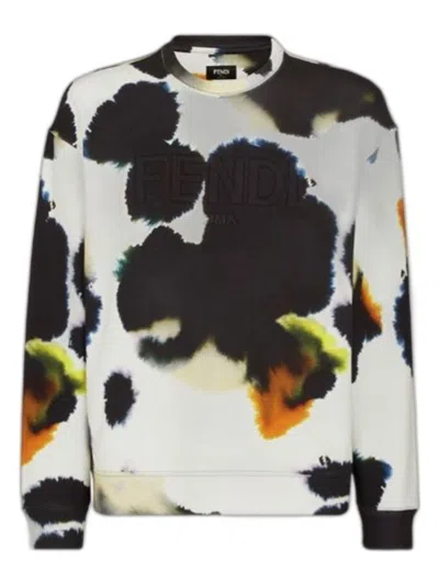Fendi Beige J. Rome Spot Sweater For Men In Beige