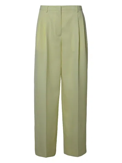 Jil Sander Lime Wool Pants In Limewash