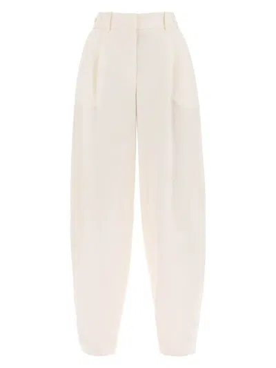 Stella Mccartney Cream Wool Baggy Trousers For Women In Beige