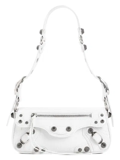 Balenciaga Extra Small Le Cagole Lambskin Leather Shoulder Bag In White