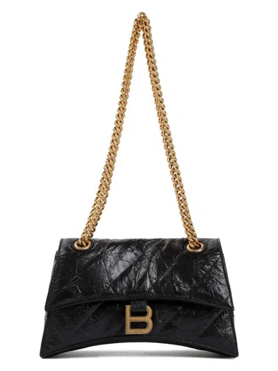 Balenciaga Hourglass S Quilted Shoulder Bag In Black