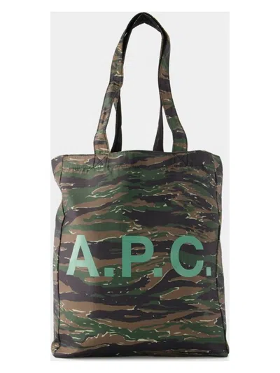 Apc A.p.c. Lou Reversible Tote Bag In Khaki