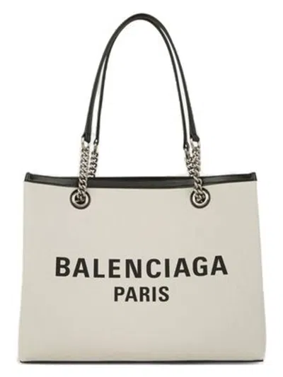 Balenciaga Heritage Chain Handle Tote Bag In Beige
