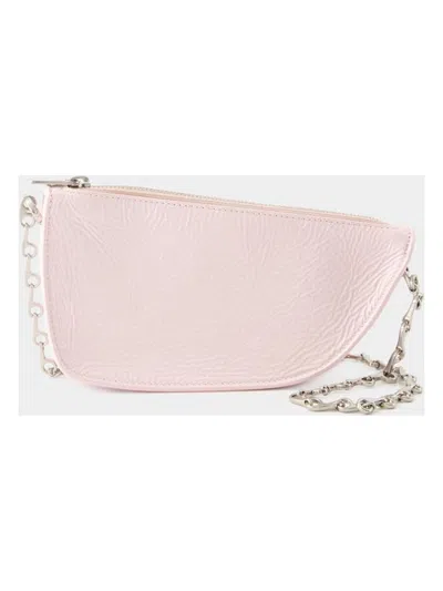 Burberry Mini Pink Leather Micro Shield Shoulder Handbag In Pink