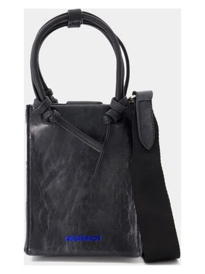 Adererror Small Cracked Shopper Bag In Black