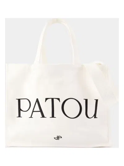 Patou Women's Large Shopper Bag In White