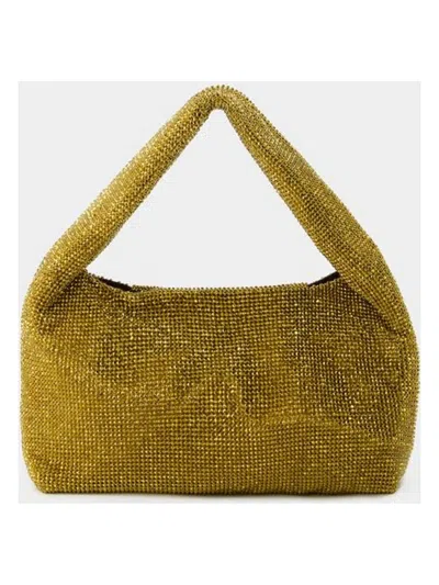 Kara Mini Crystal Armpit Bag In Gold