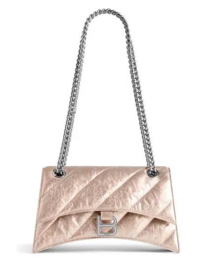 Balenciaga Women Crush Chain Small Shoulder Bag In Cream