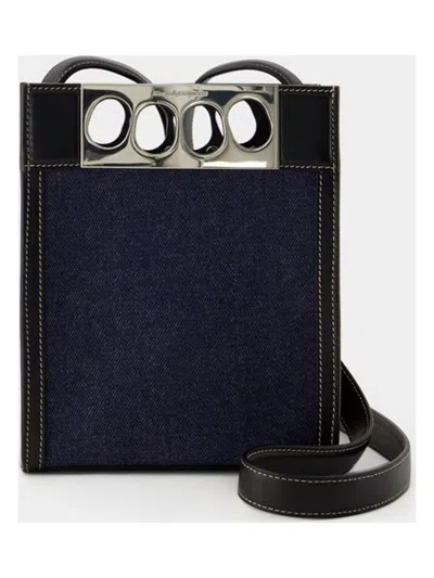Alexander Mcqueen Mini Tote In Blue