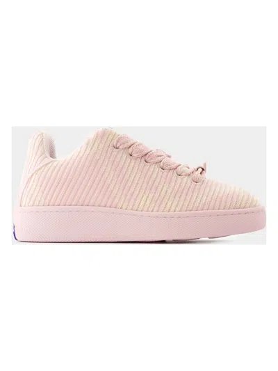 Burberry Leather Box Sneakers In Pink