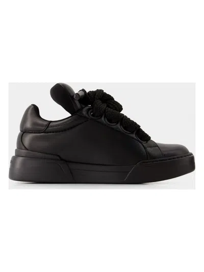 Dolce & Gabbana Snk Man Sneakers Black Size 9 Lambskin In Black