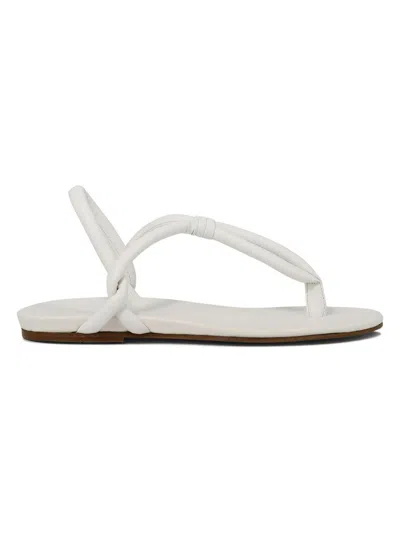 Del Carlo Knotted Strap Leather Sandals In White