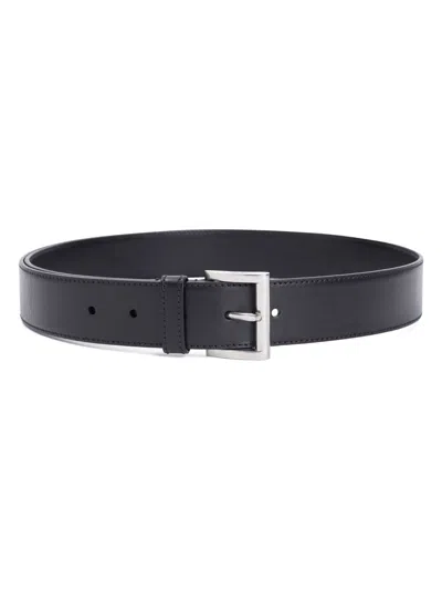 Prada Black Regular Belt With Rectangular Buckle In Black