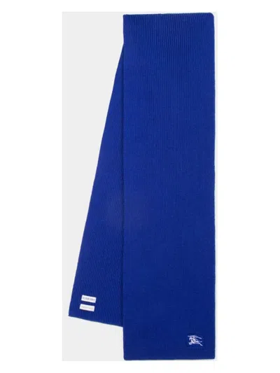 Burberry Mu Ribbed Scarf In Blue