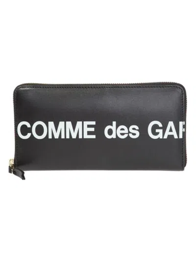 Comme Des Garãons Wallet Women's Leather Logo Printed Wallet In Black
