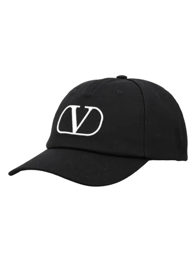 Shop Valentino Men's Vlogo Signature Baseball Cap In Black