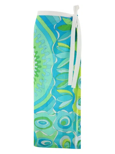 Emilio Pucci Sarong With Vivara Print Costumes In Green