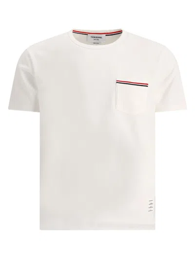 Shop Thom Browne Men's T-shirt "rwb Pocket" In White