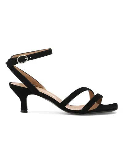 Via Roma 15 Suede Sandals In Black