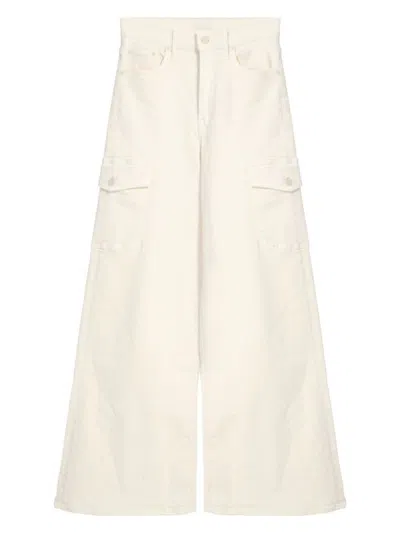 Mother The Undercover Cargo Sneak Cream Puffs Jean In Ivory