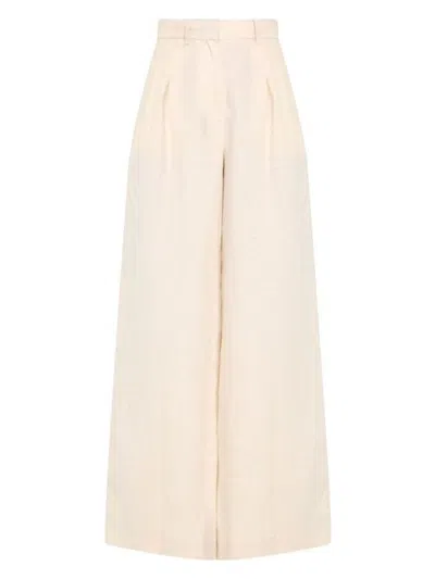 Staud Grayson Cotton Tweed Wide-leg Pants In Beige