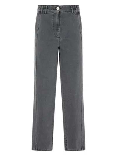 Patou Anthracite Cargo Cotton Trousers In Grey