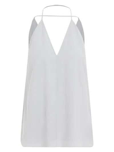 Totême Toteme Double-halter Silk Top Women In White