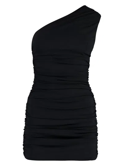The Andamane Women's Draped One Shoulder Dress In Black