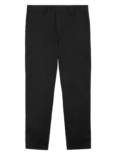 Burberry Straight-leg Cotton Trousers In Black